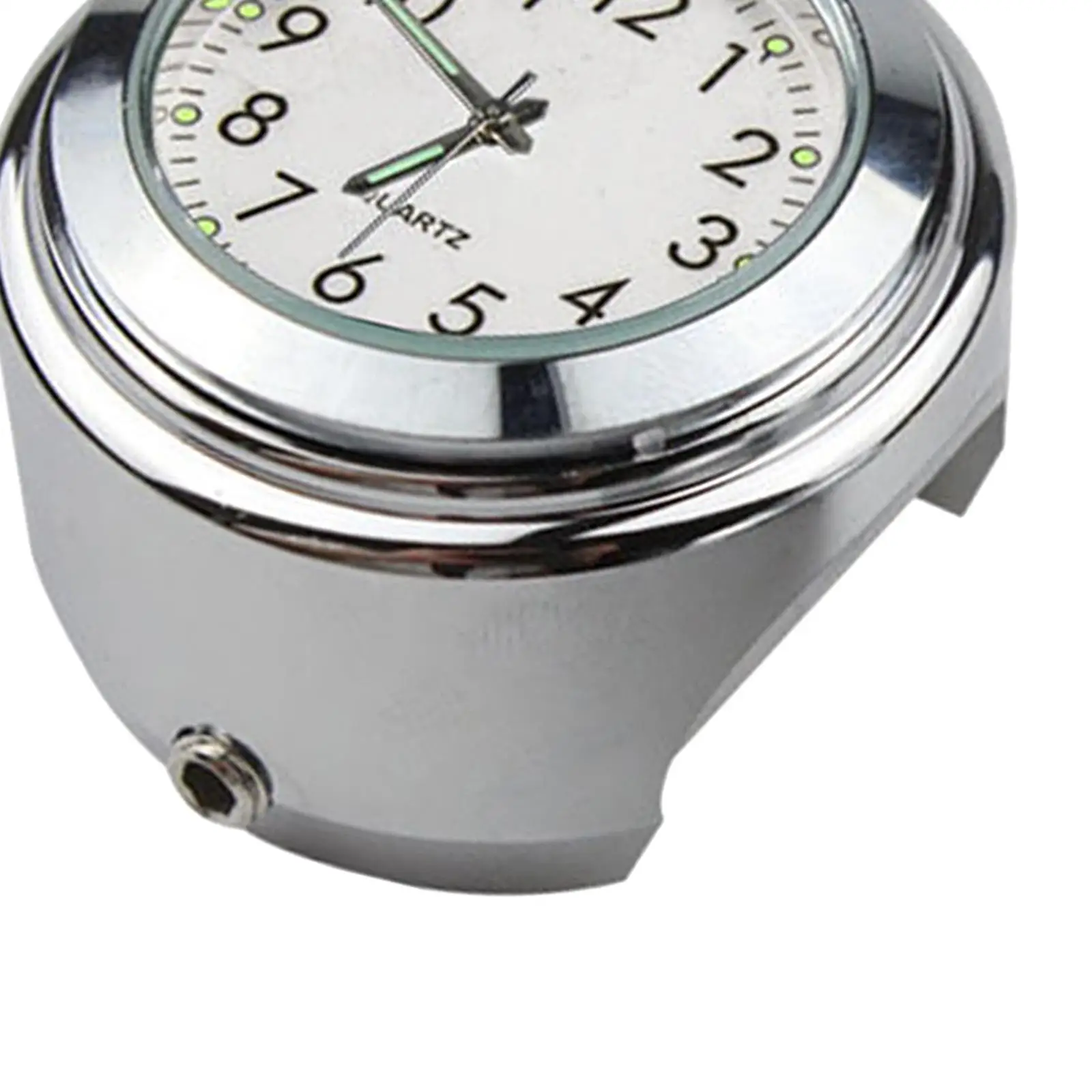 Waterproof Aluminum Handlebar Clock with Thermometer Motorcycle Mount Time Gauge for Cruiser Yacht Buggy