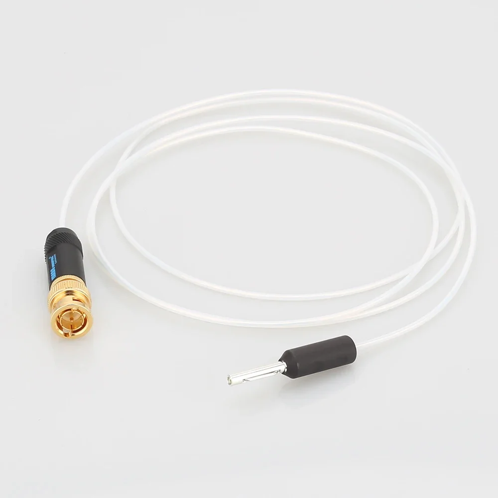 HIFI Sterling Silver Audio Cable Banana To BNC Plug Cable For GND Amplifier Decoder Speaker Audio Grounding Box Tuning Box