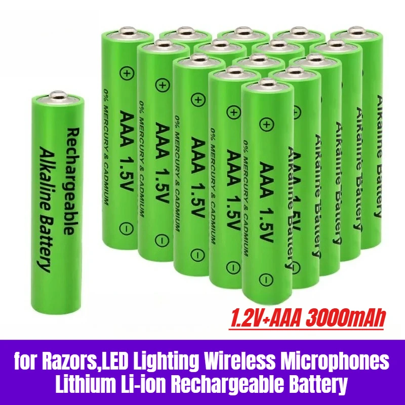 

1.2V+AAA 3000mAh Lithium Li-ion Rechargeable Battery for Razors,LED Lighting Wireless Microphones