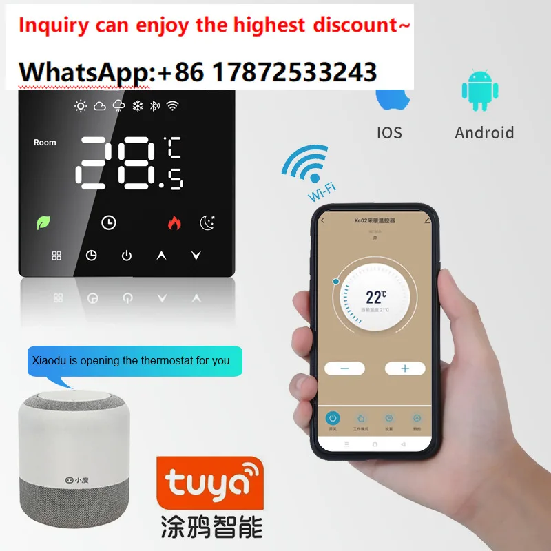 Graffiti WiFi electric underfloor heating wall mounted boiler temperature controller APP voice control LED display control panel