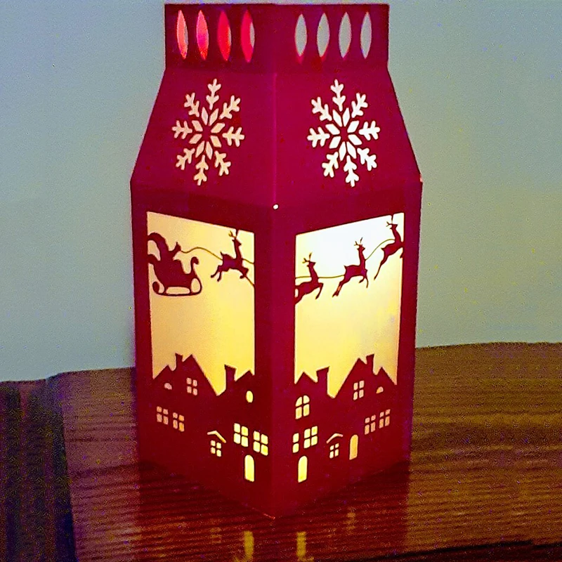 Winter Deer House lantern Carbon Steel Cutting Dies Mold Scrapbooking Christmas Cutting Mold Leaf Craft Mold