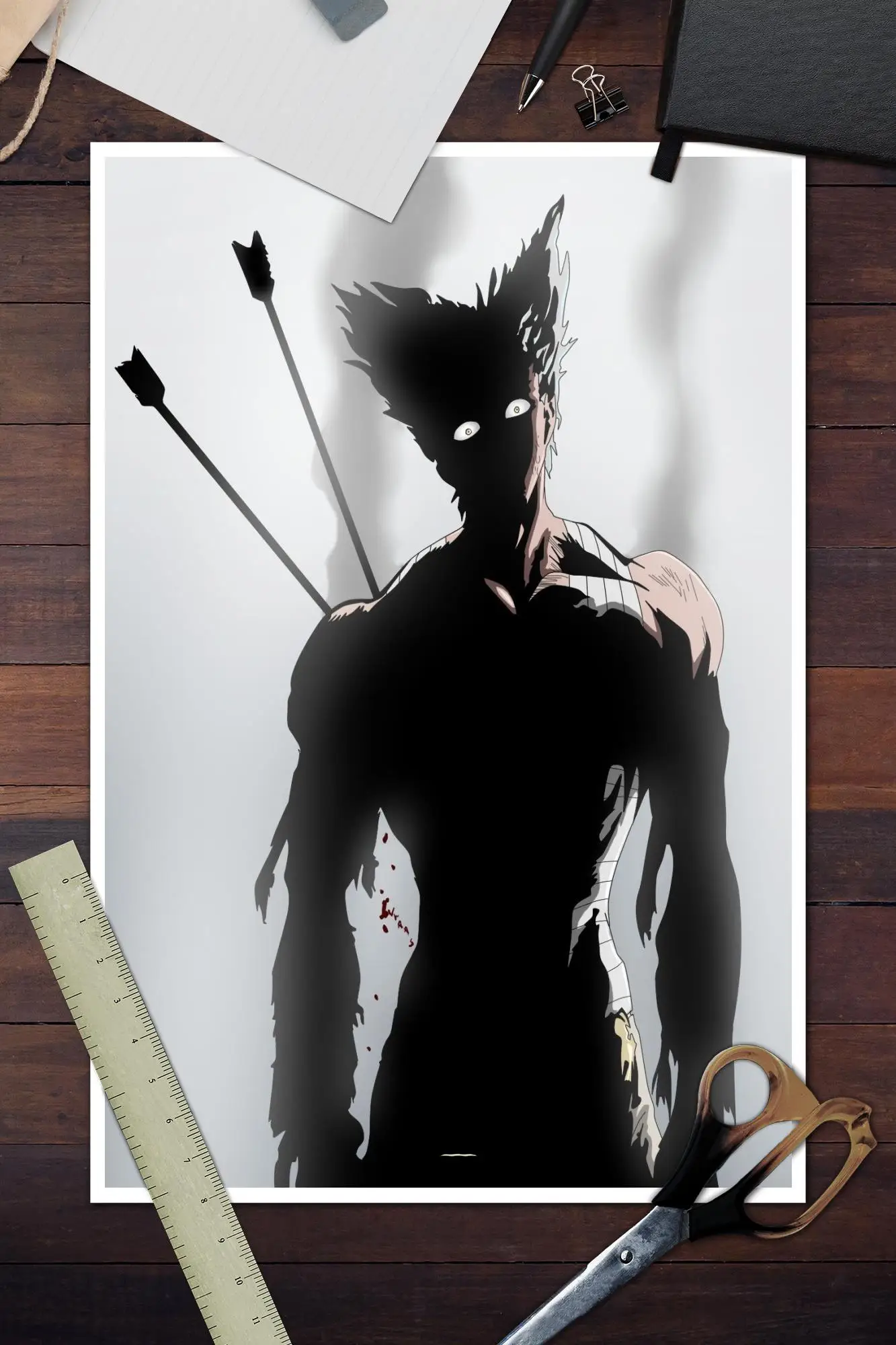 Garou one punch man Póster artístico en lienzo y arte de pared, impresión de imágenes, familia moderna, decoración de dormitorio, carteles