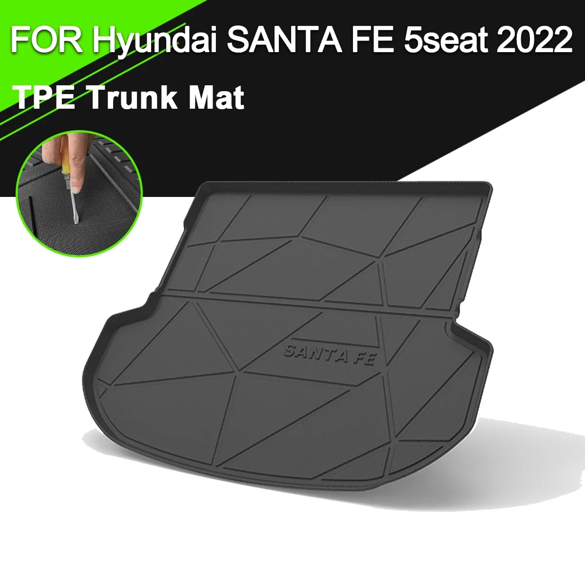 Trunk Mat  TPE FOR Hyundai SANTA FE 5seat 2022  Car Waterproof Non-Slip Rubber Cargo Liner Accessories