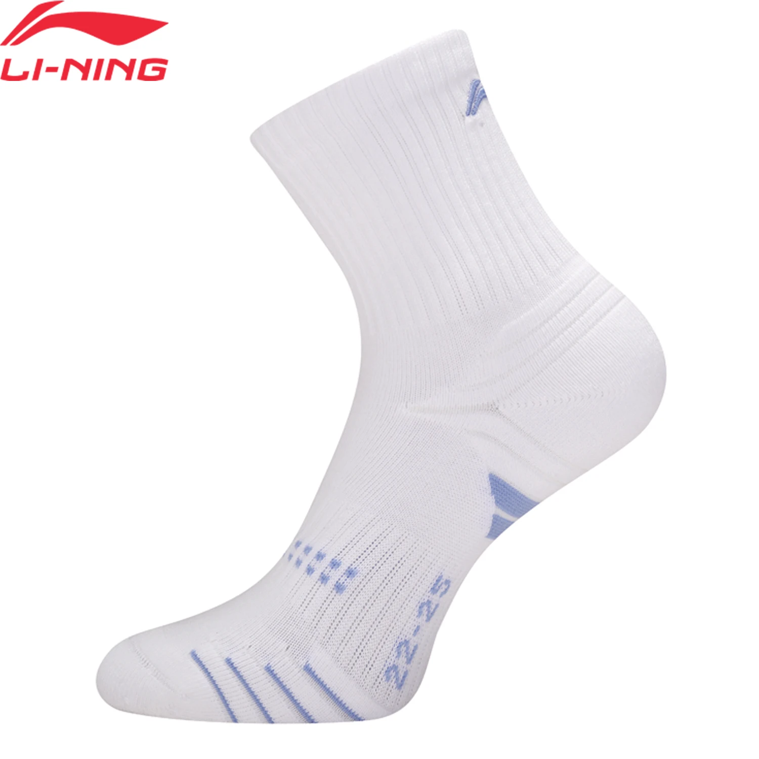 Li-Ning النساء الريشة منتصف قطع الجوارب 22-24 سنتيمتر بطانة تنفس المهنية جوارب رياضية AWSV162