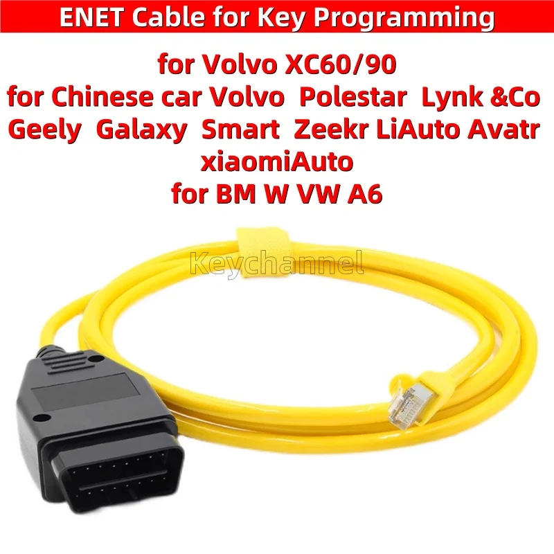 1pcs ENET ESYS Cable Refresh Interface Cable Key Program Cable for Volvo XC90 Polestar Lynk &co Geely Galaxy Smart Zeekr LiAuto