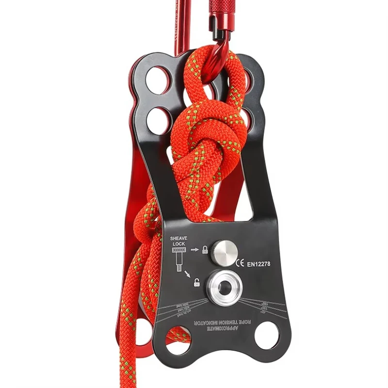 Aerial Rescue Equipment Rock Mountaineering Three Hole Single Bearing Pulley