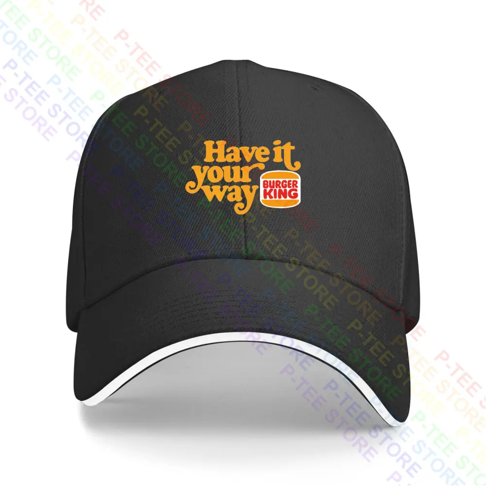 Burger King Logo Have It Your Way Hamburger Fast Food G500 Ultra Co Baseball Cap Snapback Caps Knitted Bucket Hat