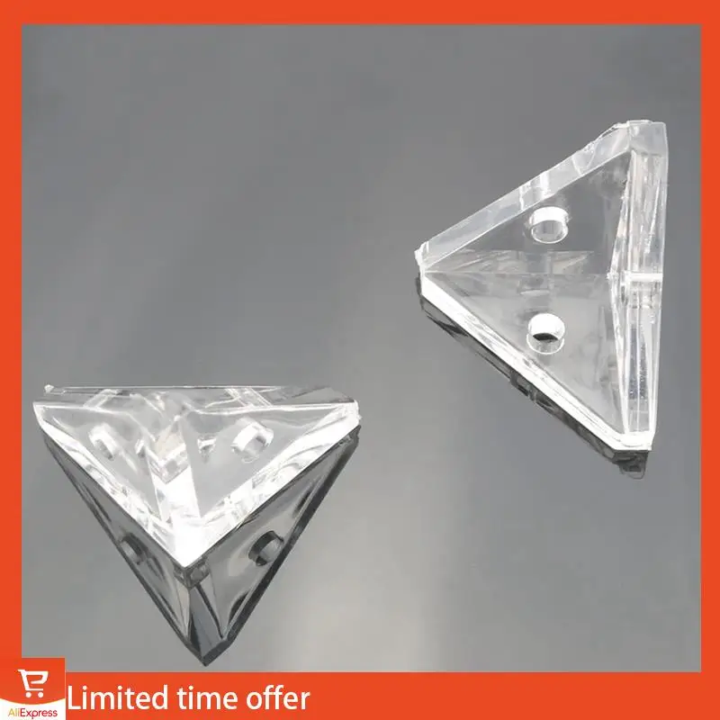 新鮮な 96 個のアクリルコーナーブラケット半透明ネジ付きクリア 3 穴直角ジョイントブレースブラケット