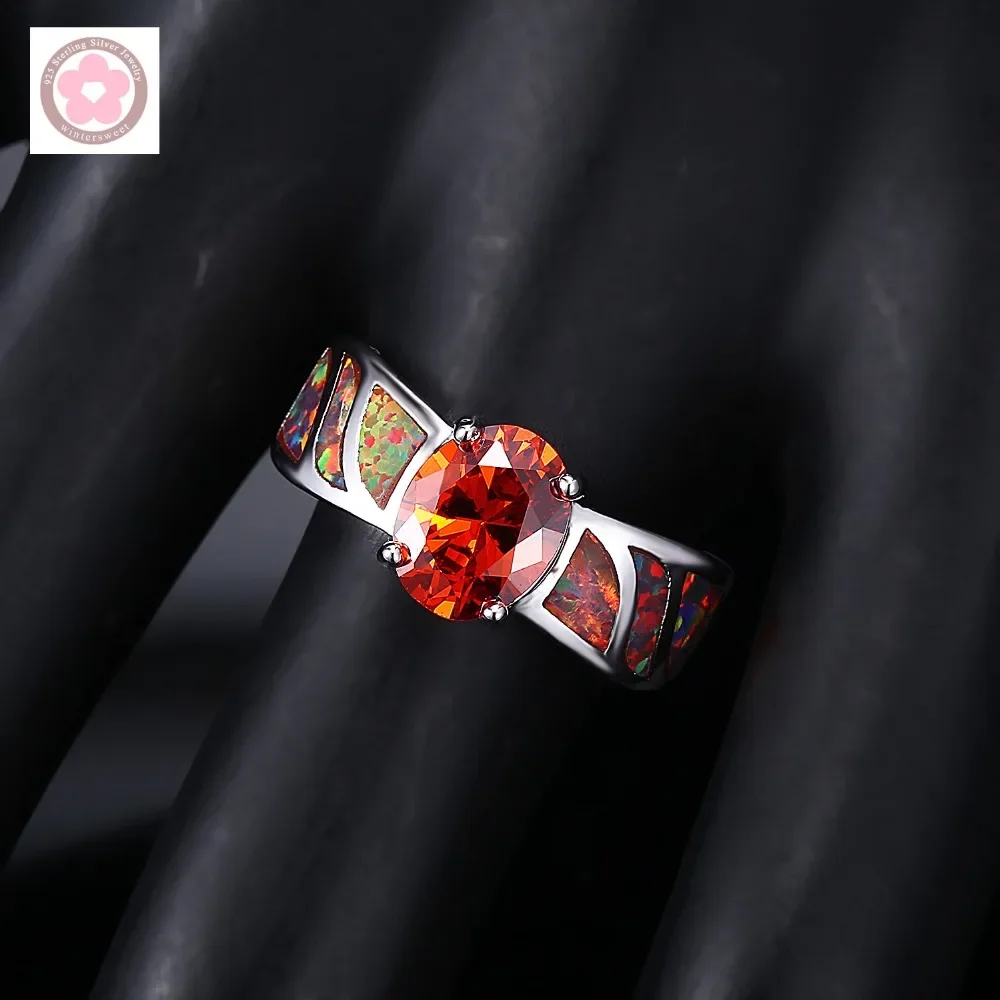 JLR-725 Red Crystal And Fire Opal Fashion Jewelry For Women Wedding Rings