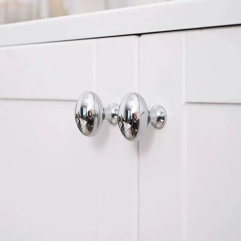Modern Simple Oval Pigeon‑Egg Brass Single Hole Knob Cabinet Door Pull Handle For Wardrobe Drawer Furniture Hardware