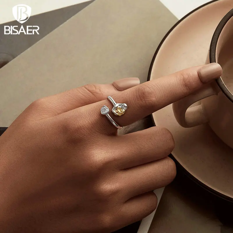 Bisaer-قلادة نسائية من الفضة الإسترلينية ، خاتم مفتوح ، عيد الأم ، عيد الأم ، عيد الميلاد ، مجوهرات راقية ، هدية #4