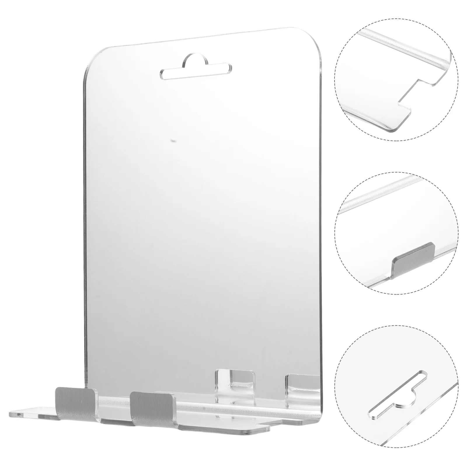 

1 PCS Anti Fog Shower Shelf Wall Mounted Shaving Makeup Non Fog Bathroom Accessory Small Travel Mirror Acrylic Wall Hanging