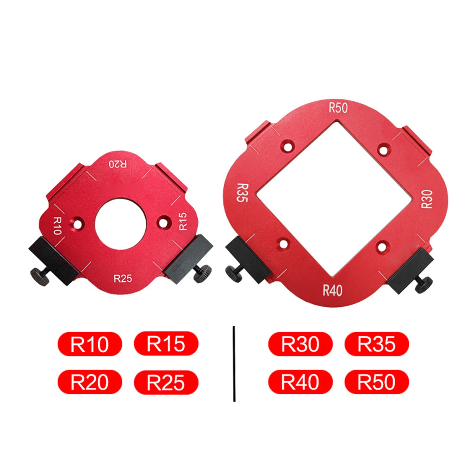 Rounded Corners Router Bit Template Aluminum Alloy Set Anodized Face Radius Jigs and Template Multifunctional for Chairs