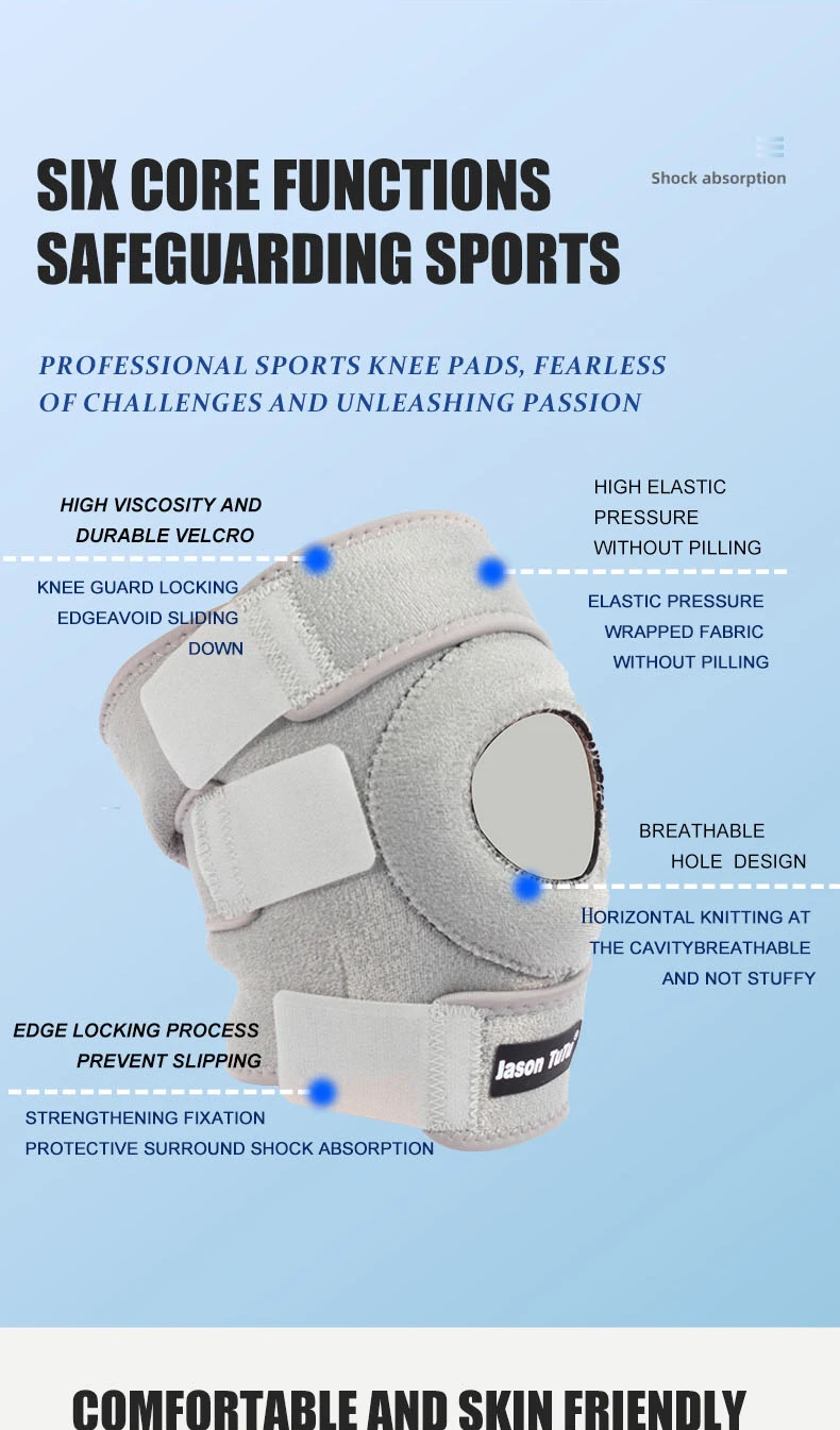 1-teilige Kniestütze mit offenem Patella-Design und verstellbarem Klettverschluss für Laufen, Radfahren, Aerobic, Fitness ﻿ – Detail 3