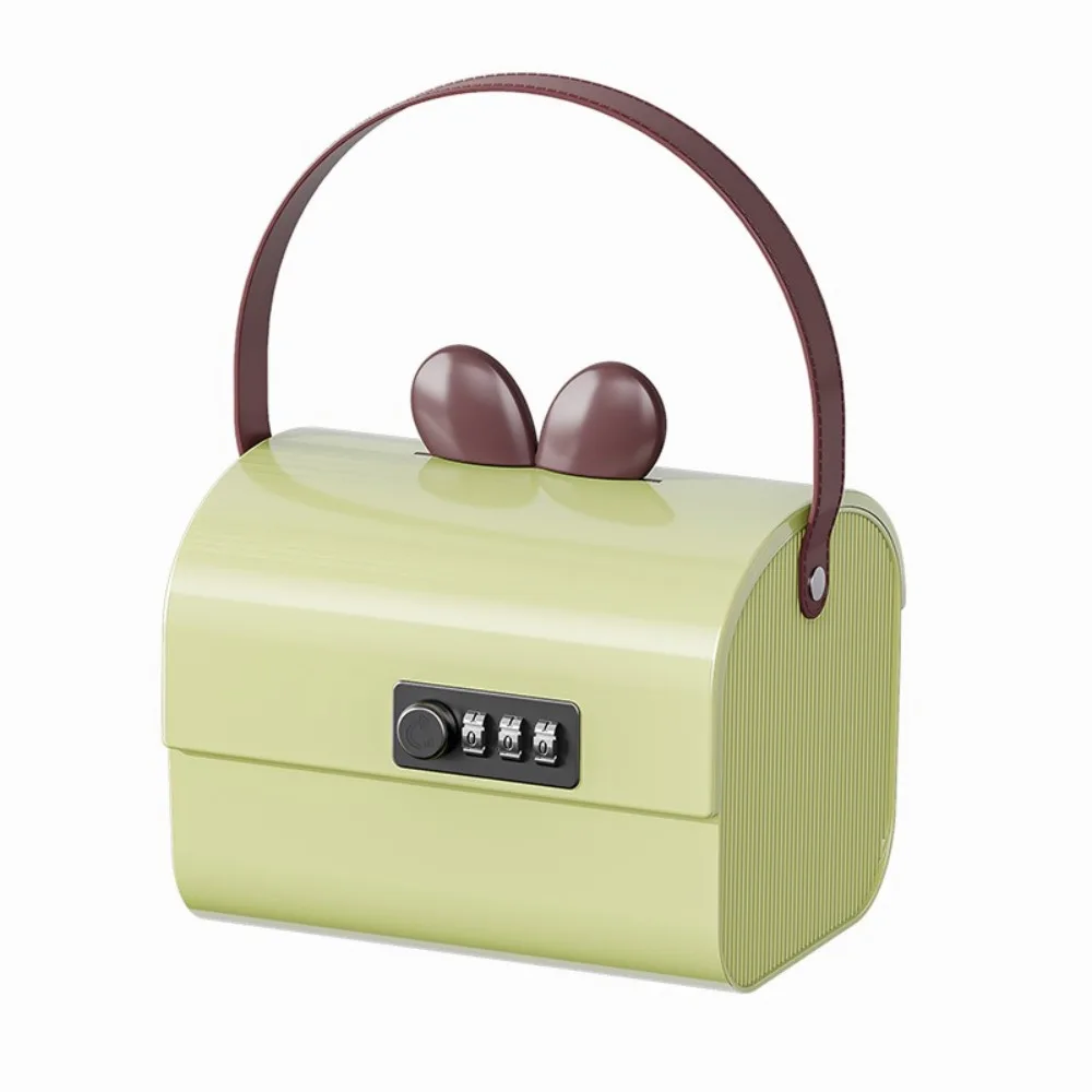 

Large Capacity Bunny Ears Storage Box Plastic Material Multi-functional Password Lock Box Lockable Feature Cartoon Design