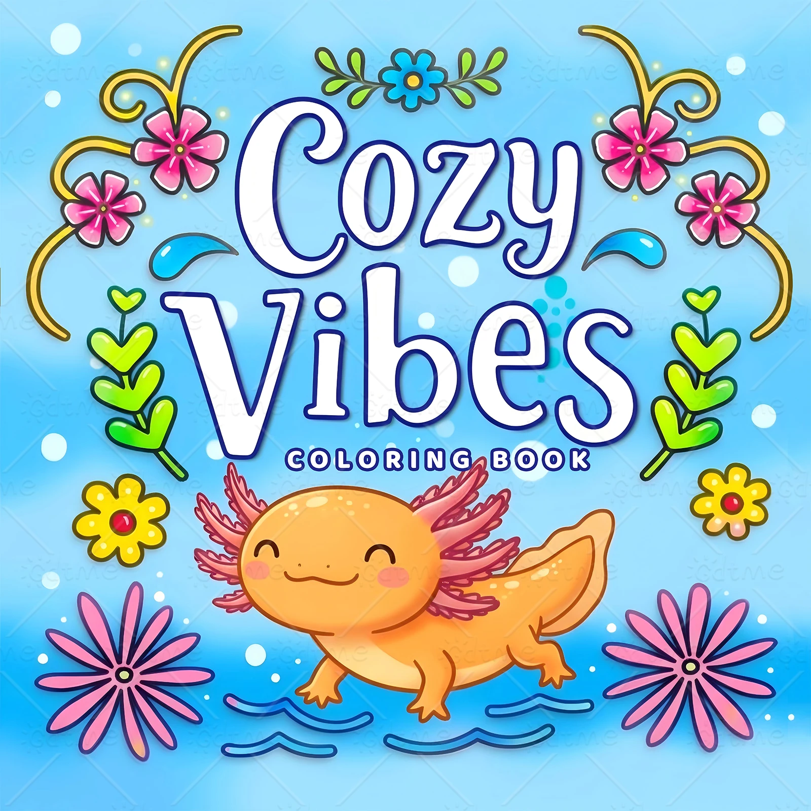 COZY VIBES Bold-easy Patterns Coloring Book for Adults Cute Drawing Book Perfect Gift for Party and Birthday