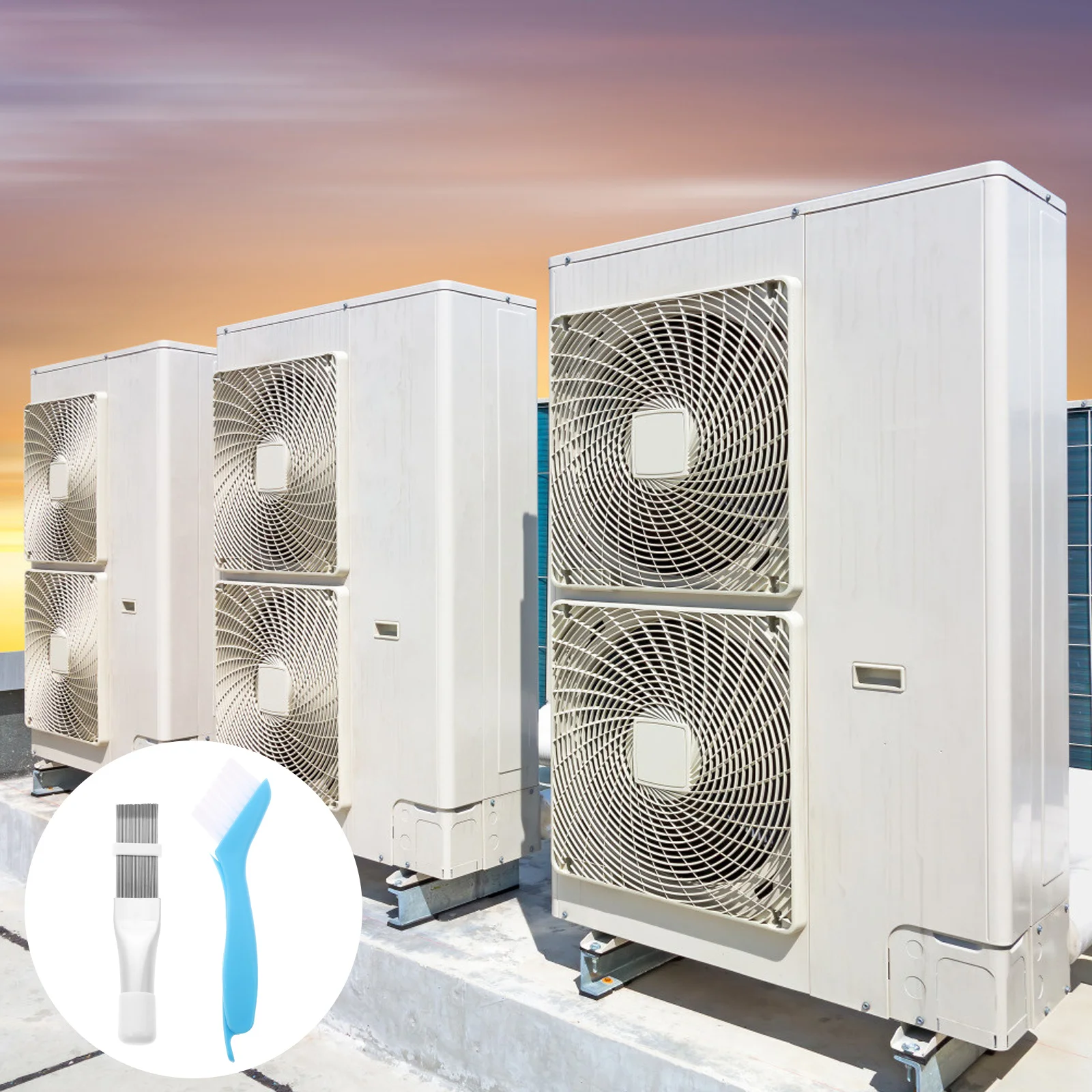 

1Set Condenser Fin Comb Cleaning Tool Kit for Ac Refrigerator Evaporator Blue Foldable Whisk Brush Stainless Steel Comb