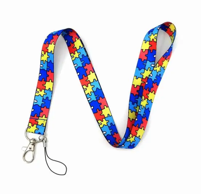 1PCS  Autism Lanyard For Keys USB Gym ID Card Badge Holder Neck Strap Mobile Phone Hang Rope Keychain Webbing