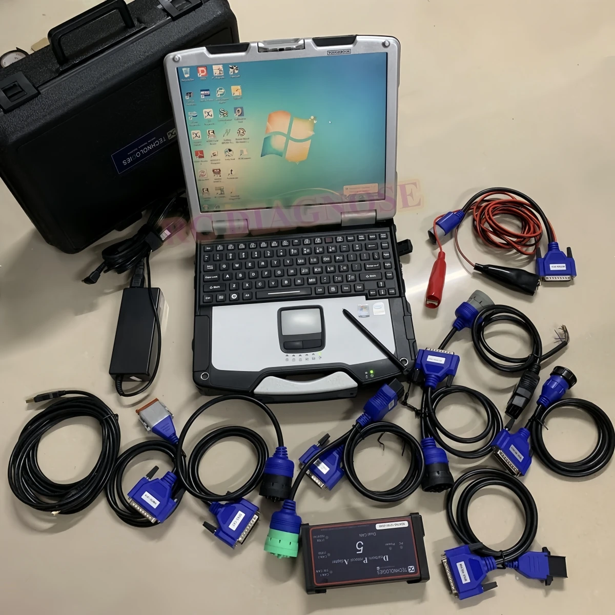 Heavy Duty Truck Diagnostic Tool Dpa5 Adapter HDD/ SSD Software with CF-31 Toughbook 4gb I5CPU Full Cables Scanner Ready to Use