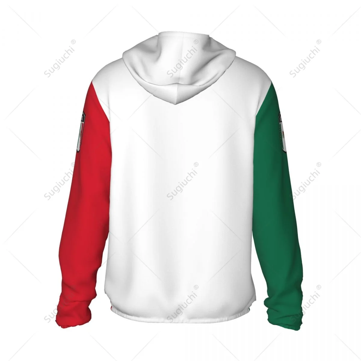 Quick Dry manga comprida Hoodie com zíper, poliéster proteção solar, bandeira do México, protetor solar roupas, pesca ciclismo e corrida