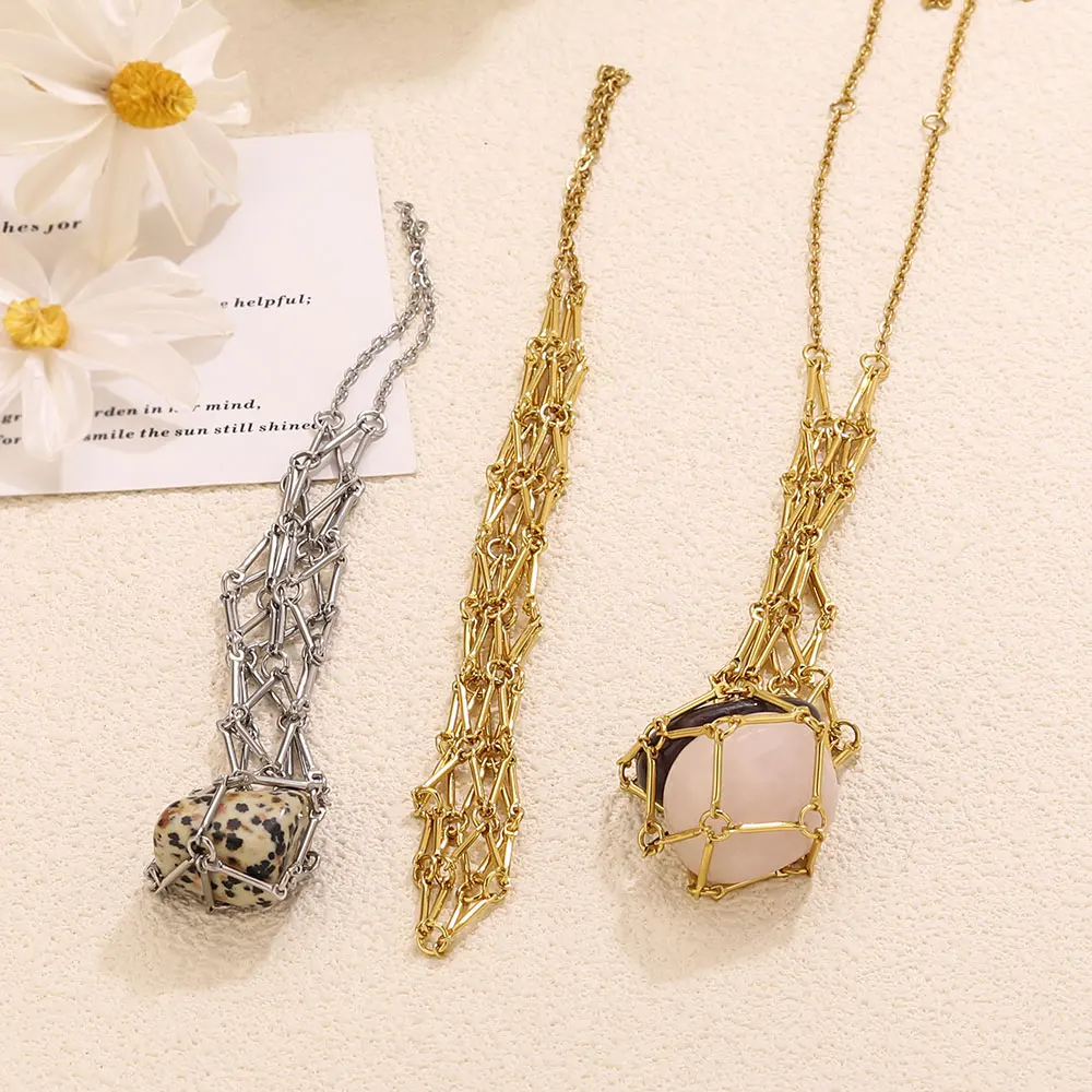 1pcs Stainless Steel Design Crystal Cage Charms For Jewelry Making Necklace Pendant Connector Stone Holder DIY Jewelry Supplies