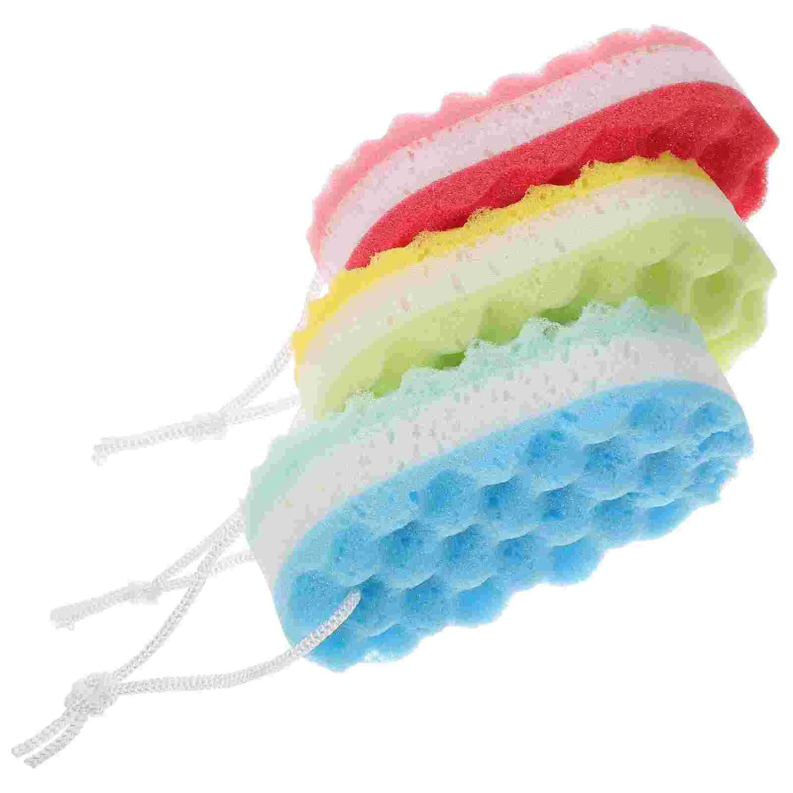 

3 Pcs Oval Body Brush Child Bathtub Luffa Wipe M Bathing Scrubbers Exfoliating Sponge