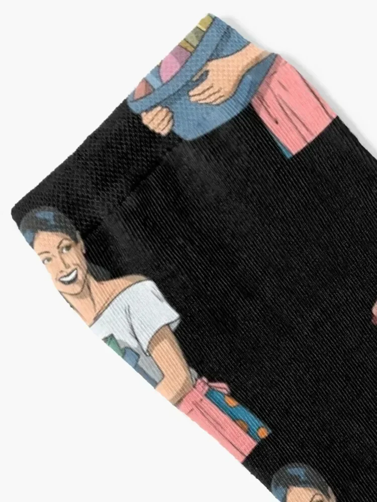 Cleaning lady with utensils vintage Socks Lots funny sock Socks Female Men's