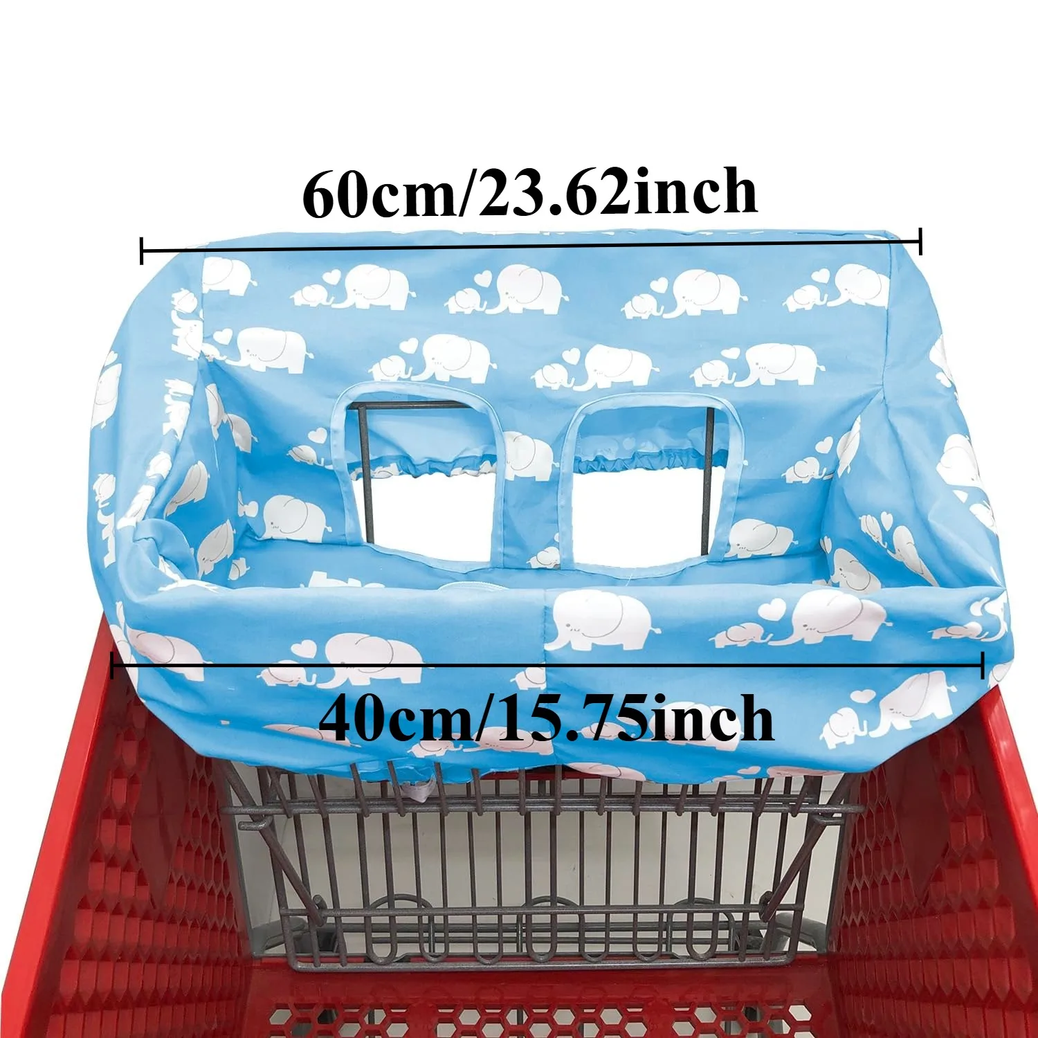 Soft Pillow Attached 2-in-1 Shopping Cart & High Chair Cover for Baby Cotton Padded Cart Cover Portable with Carry Bag Animal
