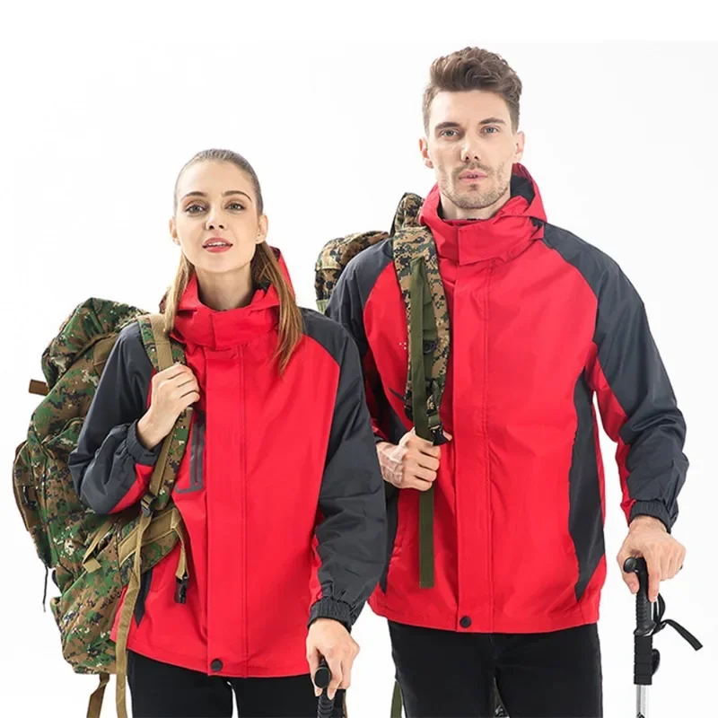 Spring Autumn Thin Waterproof Hiking Jacket for Men Breathable Hooded Windproof Windbreaker Outdoor Hiking Fishing Hunting Coat