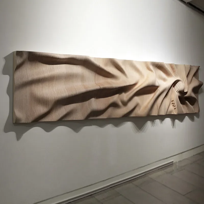 Large three-dimensional wood carving decorative painting shopping mall aisle corridor hanging painting sales center club mural