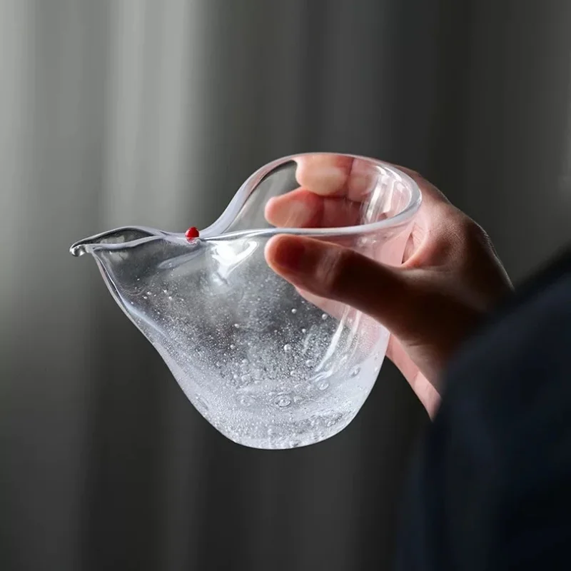 250ml Bundle Mouth Air Bubble Tea Ceremony Glass Fair Cup Tea Pitcher Thicken Chahai Kung Fu Tea Cup Set Accessories