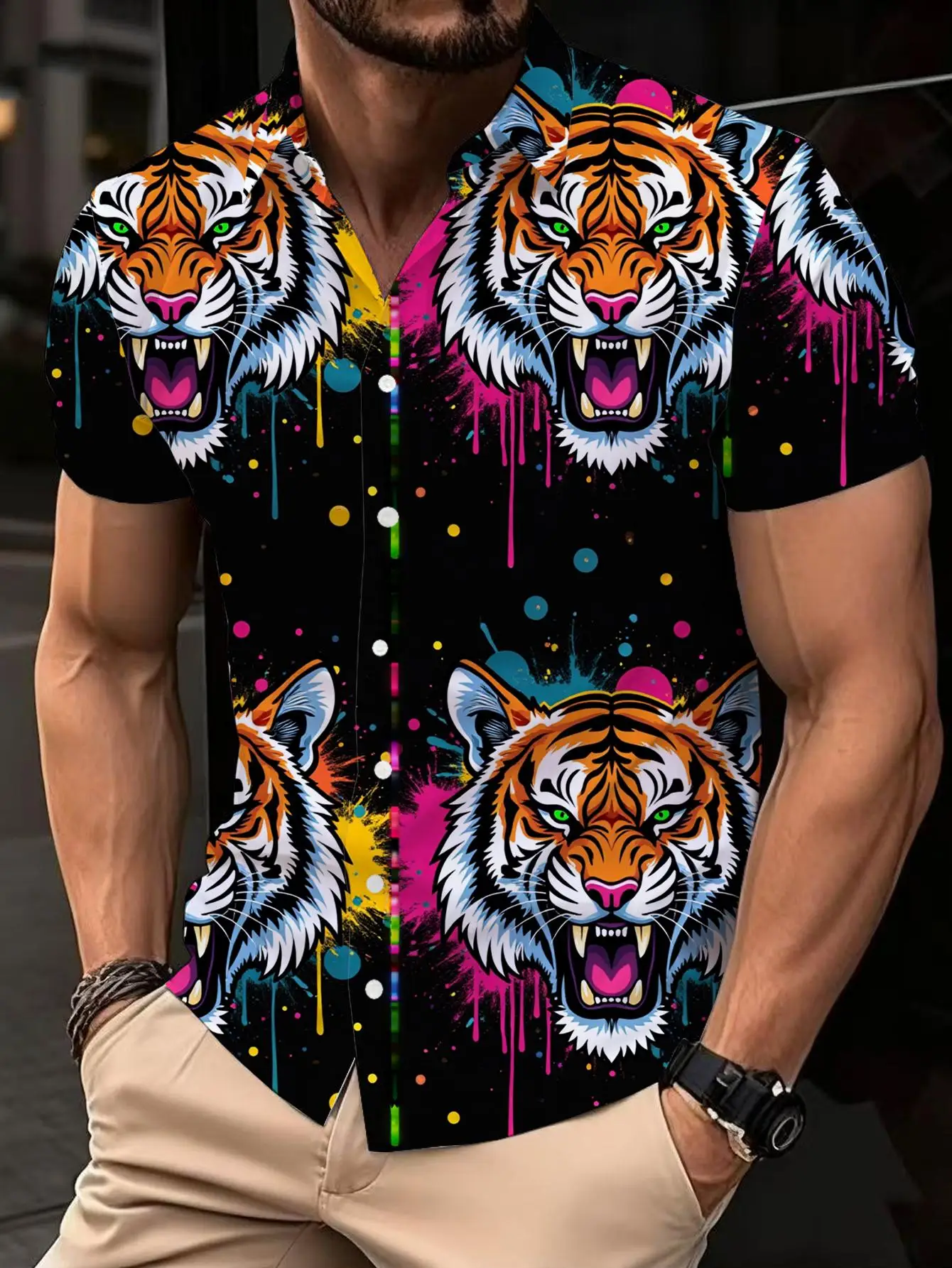 1pcs Men's shirts 2026 Summer 3D Printed Short sleeve Breathable Solid color  t shirt y2k Quick Dry Couple T-shirts oversize