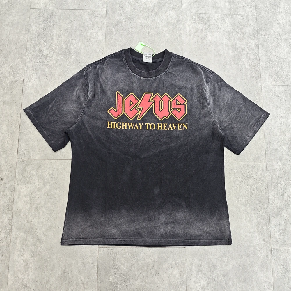 

Yao Fashion Simple Style Graphics Tee Loose Vintage Men Tee Casual Y2k Band Punk Streetwear HipHop Oversize T Shirt For Men