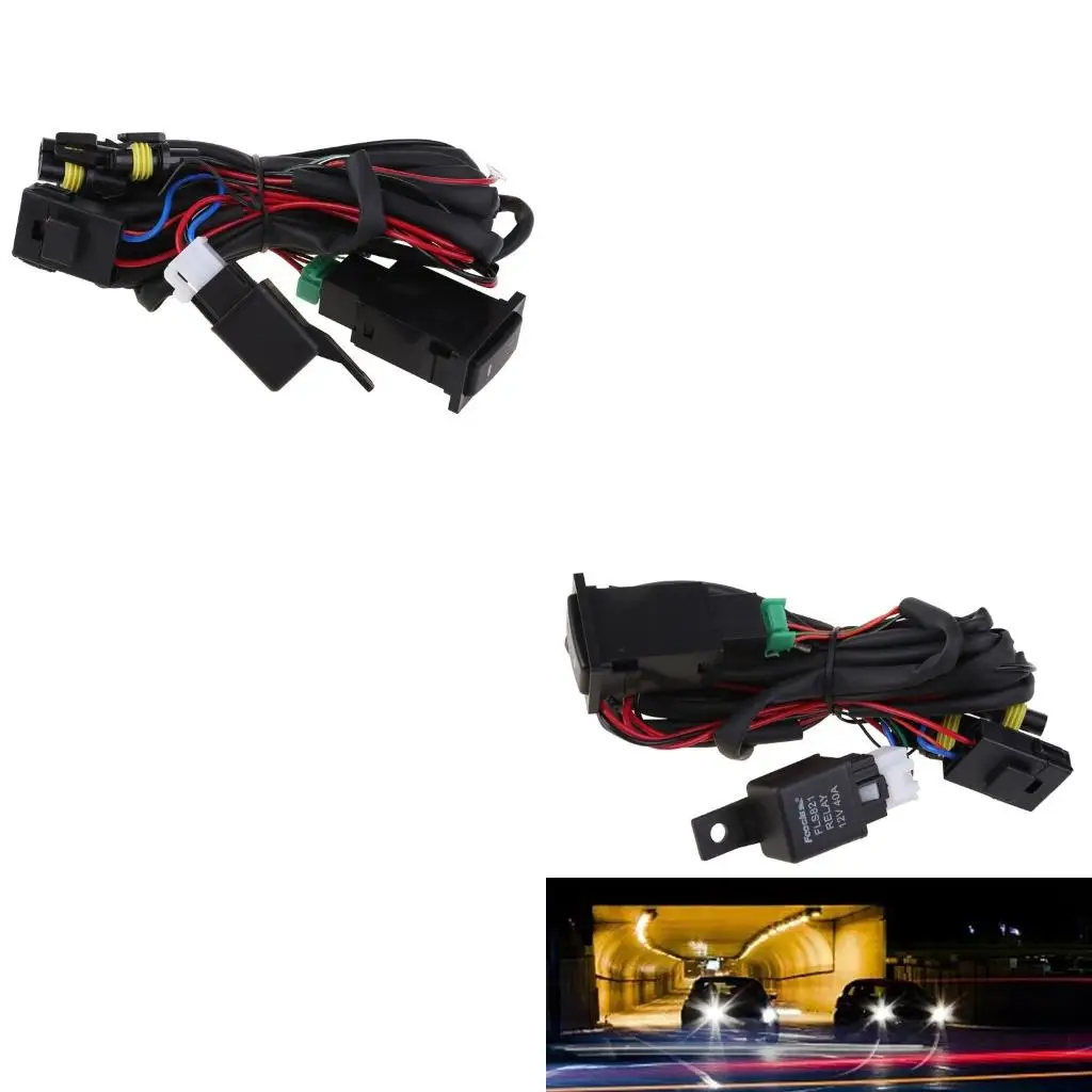 Professional DC12V 40A Car Fog Light with On/Off Switch Button Auto Fog Lights