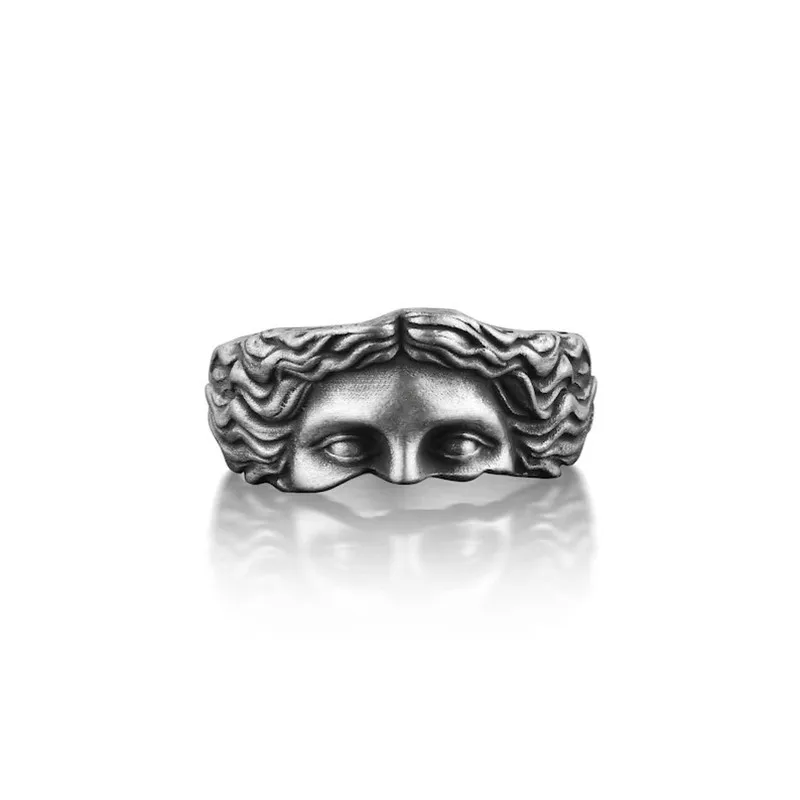 Zinc Alloy Venus Mask Ring Adjustable Open Mouth Ring