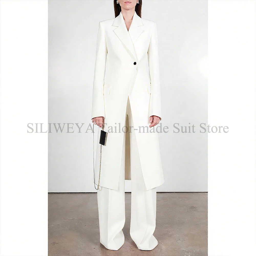 

Fashion Chic Pink Women's Suits Single Button 2 Pieces Jacket Pants Female Clothing Slim Fit Lady's Office Banquet Blazers Sets