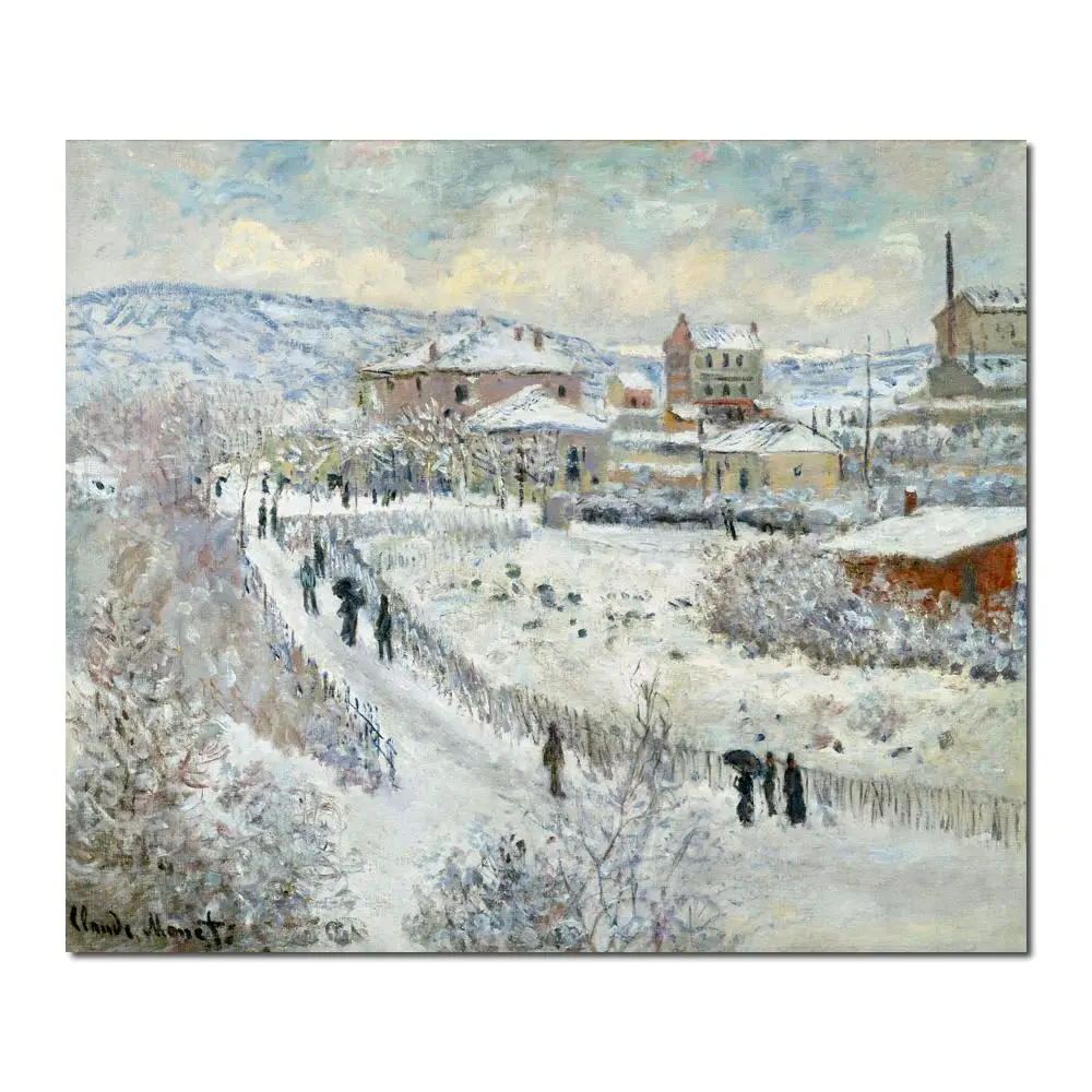 

View In The Snow Claude Monet Picture Reproduction Oil Painting Canvas Art Handmade High Quality Unframed For Living Room Decor