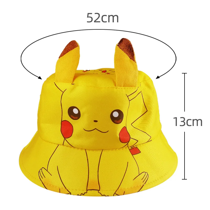 Pokemon Fisherman Cap Bucket Anime Figure Figurine Pikachu Ear Baseball Ash Boy Toy Kids Child Girl Sun Hip Hop Go Hat uomo adulto