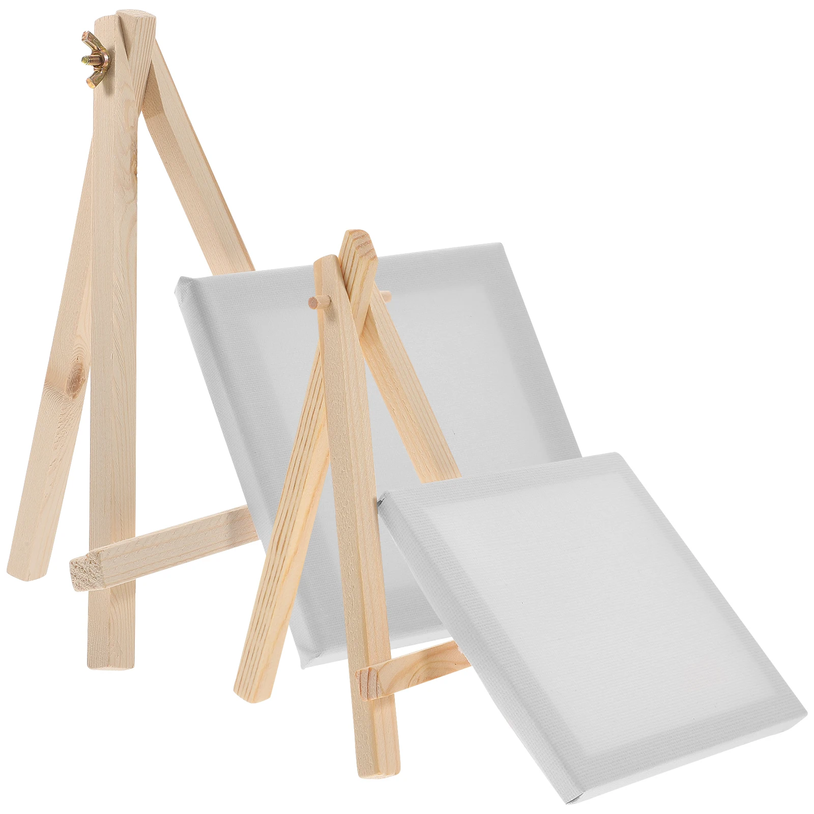 

2Pcs Mini Sketching Easel with Pre-Stretched Canvas Portable Art Stand for DIY Painting Party Favors Table Decoration