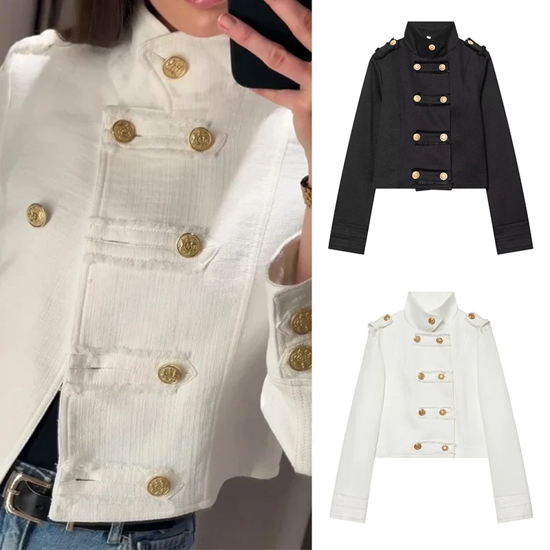 Damenjacke 2026 Neue Mode Frühling Herbst Knopfleiste Zweireihige Jacke für Damen Lässig Schick Persönlichkeit Damen-Oberbekleidung