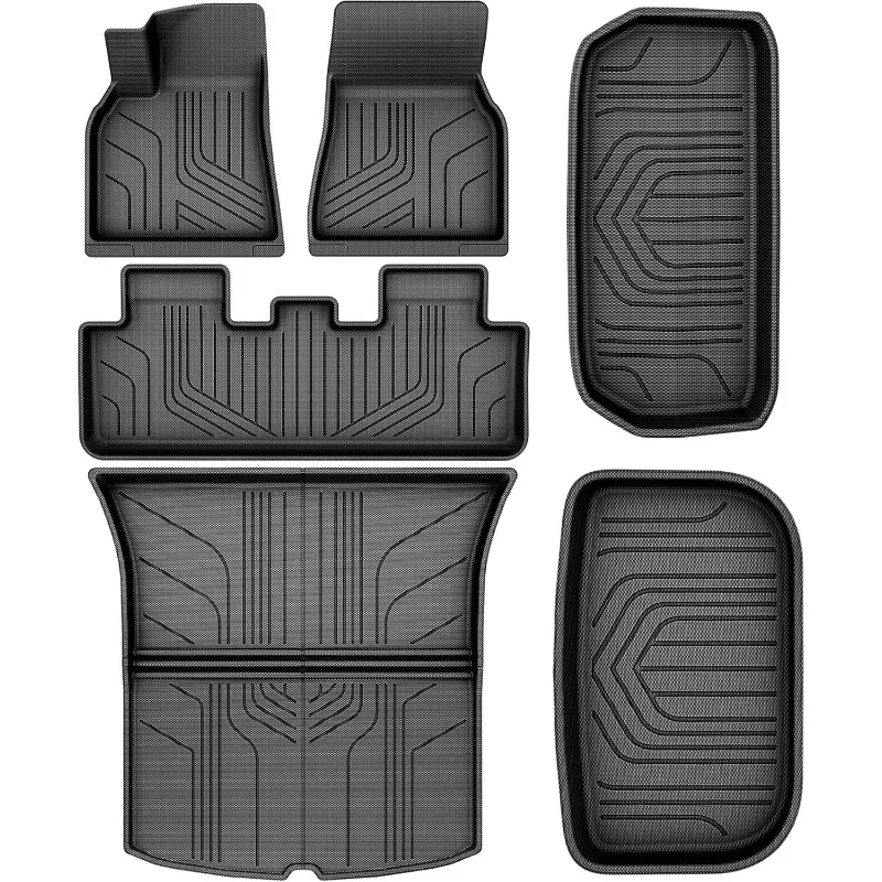 

US Tesla Model Y Floor Mats Full Set Custom Fit 2021-2024 All-Weather Cargo Liners Rear Cargo Tray Trunk Automotive Floor Mat