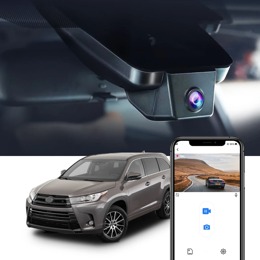 Fitcamx 4K Dash Cam for Toyota Highlander 2017-2026, for Grand Highlander / Lexus TX 2024 2025 2026, OEM-Style Design Car DVR