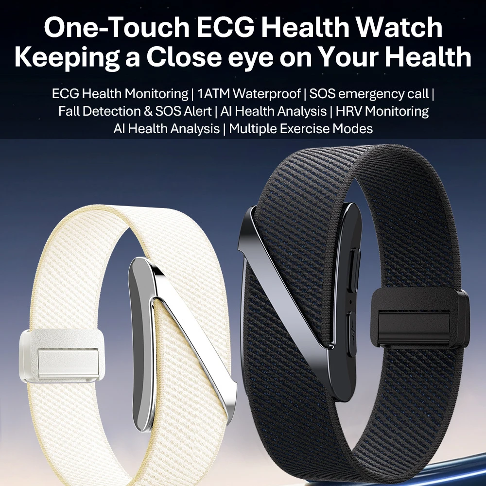 Screenless ECG Smart Bracelet Men Heart Rate Blood Pressure HRV Health Smart Wristbands 100+ Sports Band Fitness Tracker Women