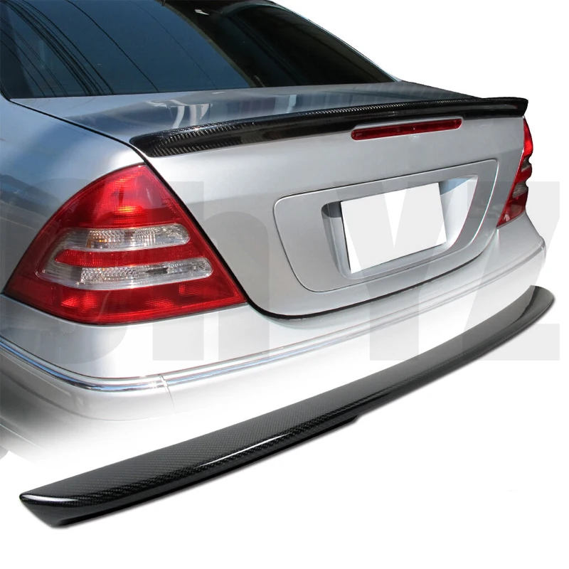 Real Carbon Fiber/FRP Rear Wing Lip Spoiler For Mercedes-Benz C-class W203 C180 C200 C260 C320 2001 2002 2003 2004 2005 2006