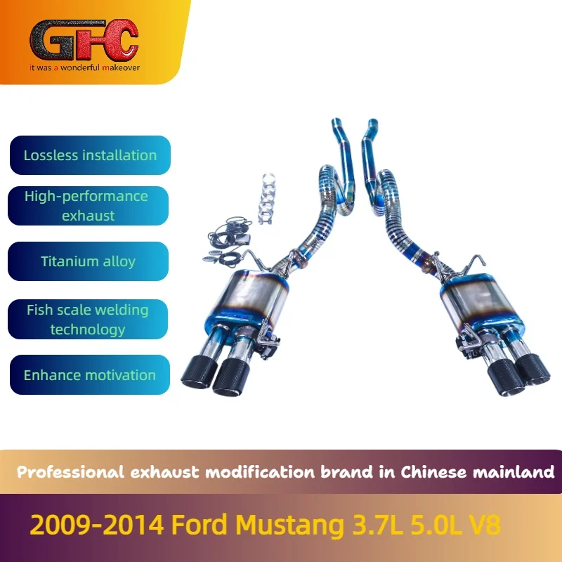 

GFC brand for 2009-2014 Ford Mustang 3.7L 5.0L titanium catback high-performance variable valve exhaust with mufflers and tips