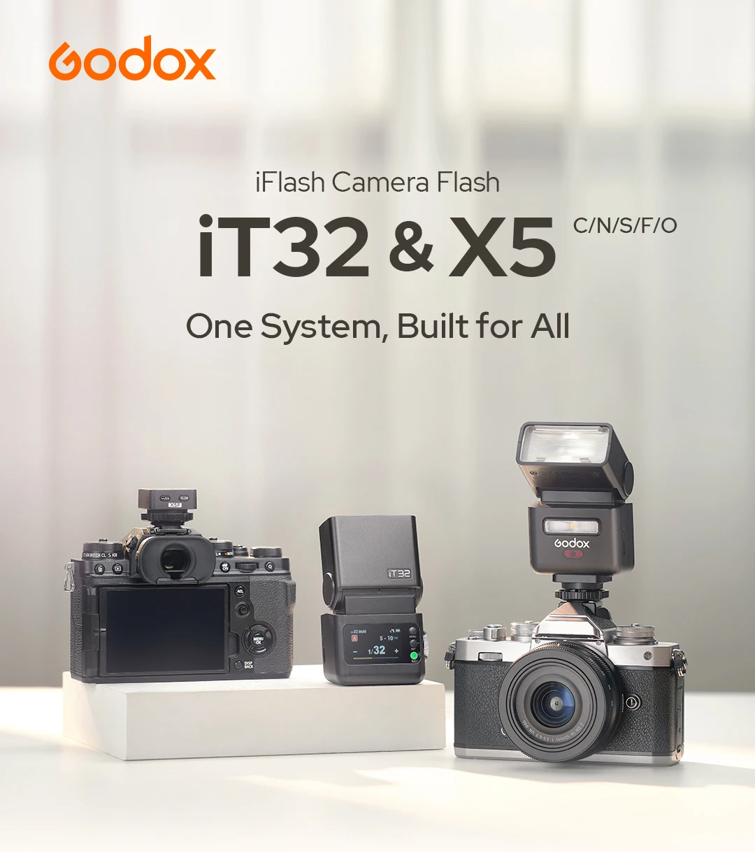 Godox iT32 cámara Flash modo TTL disparador inalámbrico Speedlite con disparador magnético para cámara Sony Canon Nikon Fuji Olympus