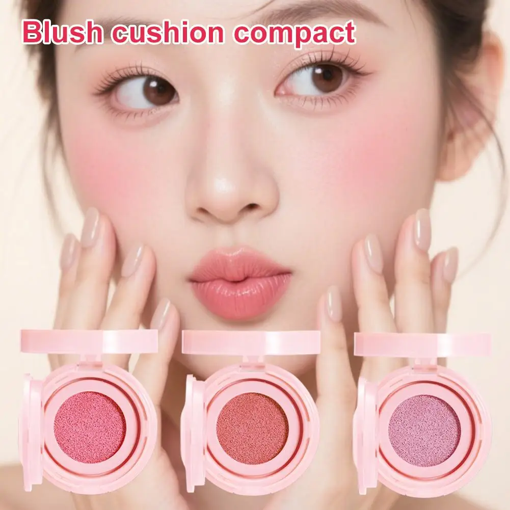 3Color Nude Contour Rouge Gesichtsbronzer Creme Feuchtigkeitsspendend Langanhaltend Kastanienbraun Wangentönung Natürliches Make-up Kissen Rouge