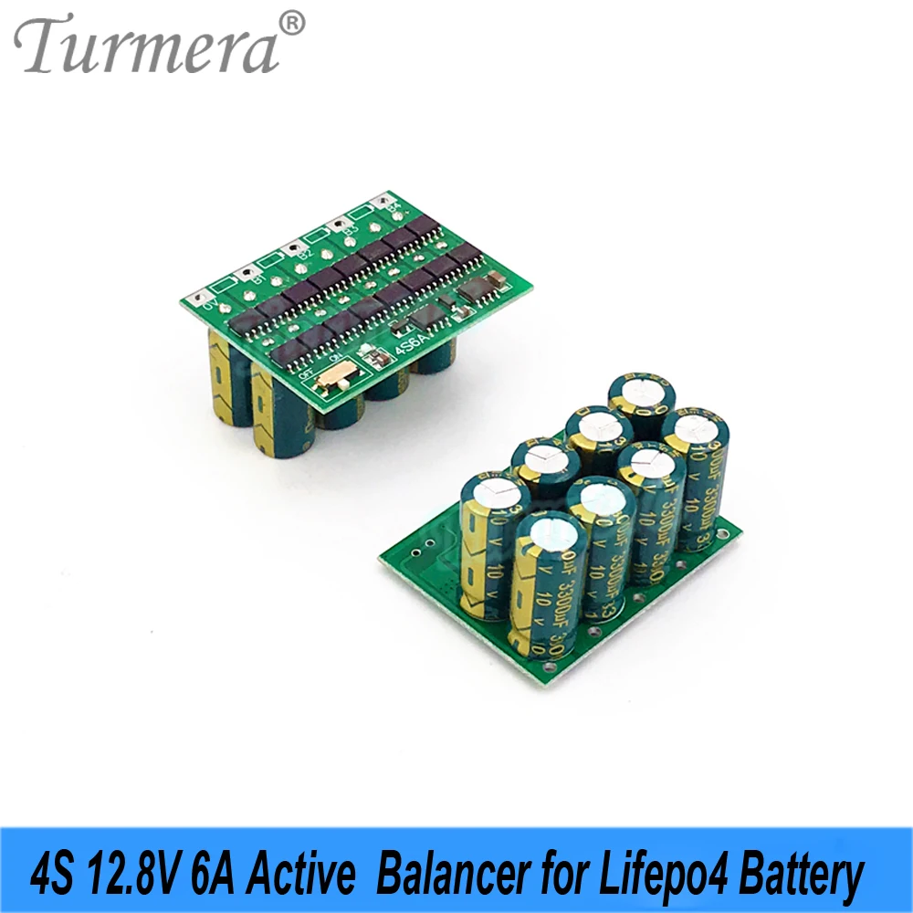 Turmera 12.8V 4S 200A BMS Protection Board with 1.2A 3A 6A Active Balancer for 3.2V 100Ah 200Ah 280Ah 320Ah Lifepo4 Battery Use