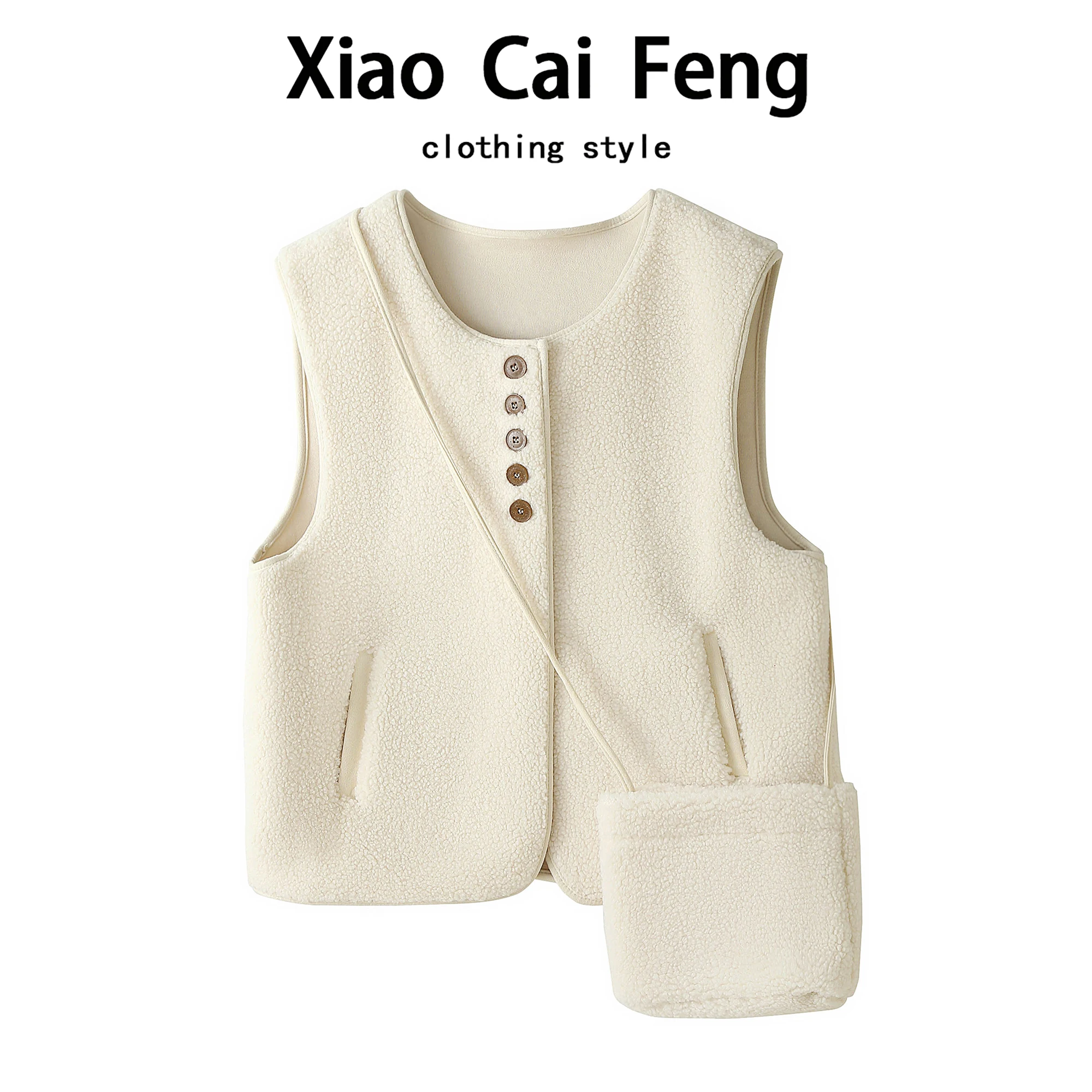 

Корейский Sle ort Jaet, женский жилет из меха ягненка, осень-зима, уменьшение возраста, одинаковая сумка, топ на плечо