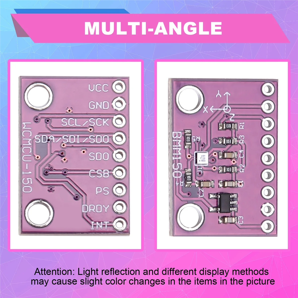 Module de capteur géomagnétique Y06A MCU-150 BMM150 Module de magnétomètre boussole Module de capteur géomagnétique